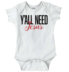 Yall Need Jesus Romper Bodysuit-Direct To Garment Print-Brisco Baby