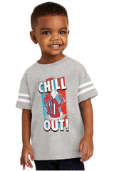 Chill Out Toddler Football Jersey Tee-Direct To Garment Print-Brisco Baby