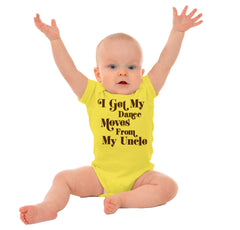 Dance Moves From Uncle Romper Bodysuit-Direct To Garment Print-Brisco Baby