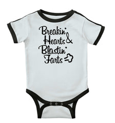 Blastin Farts Ringer Romper Bodysuit-Direct To Garment Print-Brisco Baby