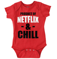 Netflix & Chill Romper Bodysuit-Direct To Garment Print-Brisco Baby
