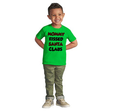 Mommy Kissed Santa Claus Infant Toddler T Shirt-Direct To Garment Print-Brisco Baby