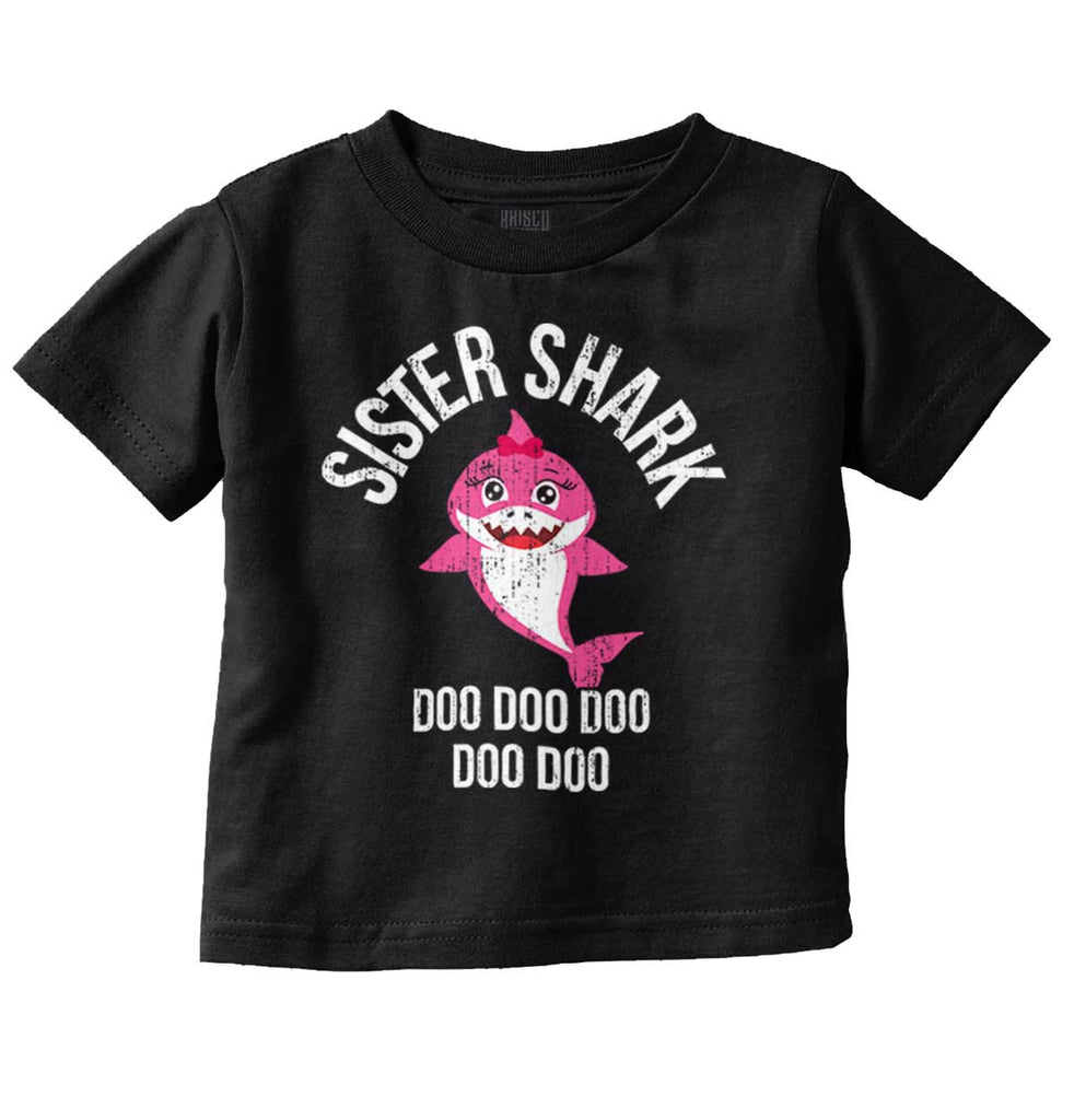 Cartoon Sister Shark Infant Toddler T Shirt-Direct To Garment Print-Brisco Baby