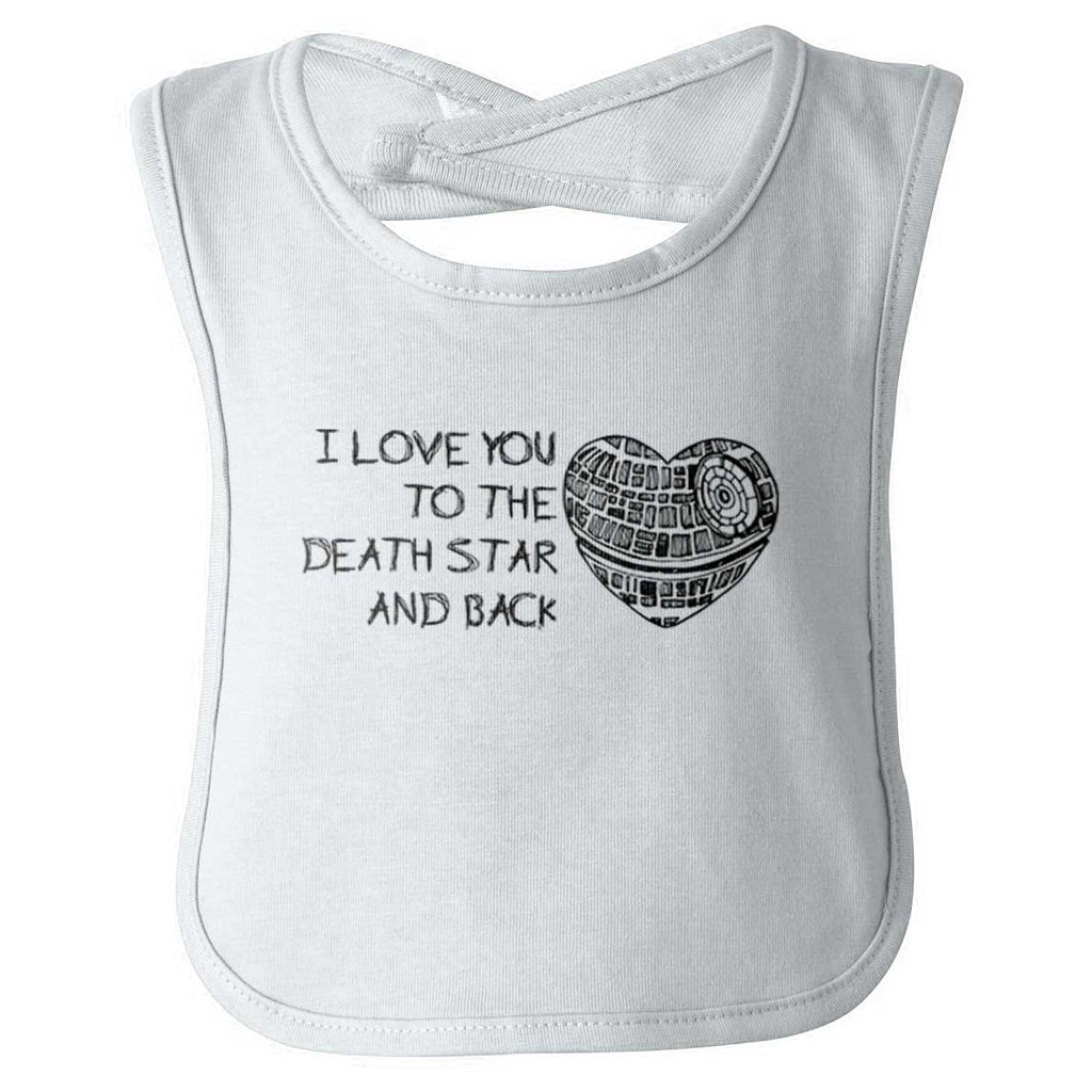 Love You Death Star Infant Baby Bib-Direct To Garment Print-Brisco Baby