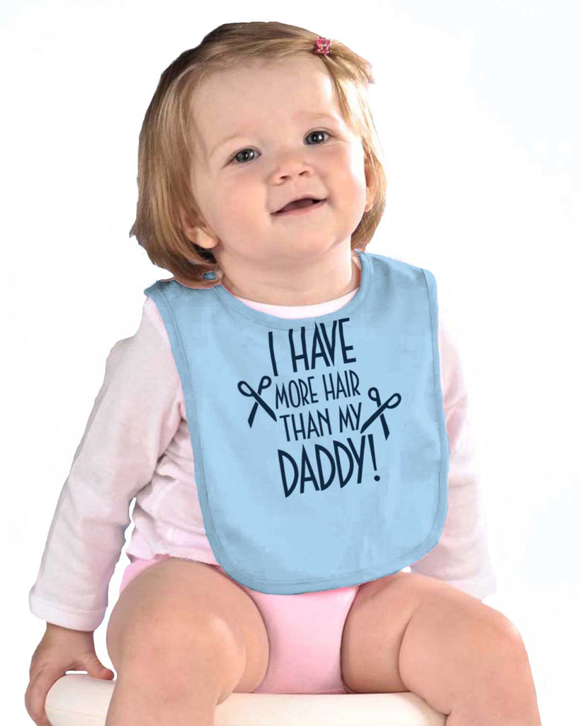 More Hair Than Daddy Infant Baby Bib-Direct To Garment Print-Brisco Baby