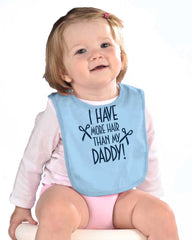More Hair Than Daddy Infant Baby Bib-Direct To Garment Print-Brisco Baby
