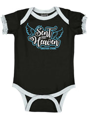 Sent From Heaven Baby Ruffled Trim Romper-Direct To Garment Print-Brisco Baby