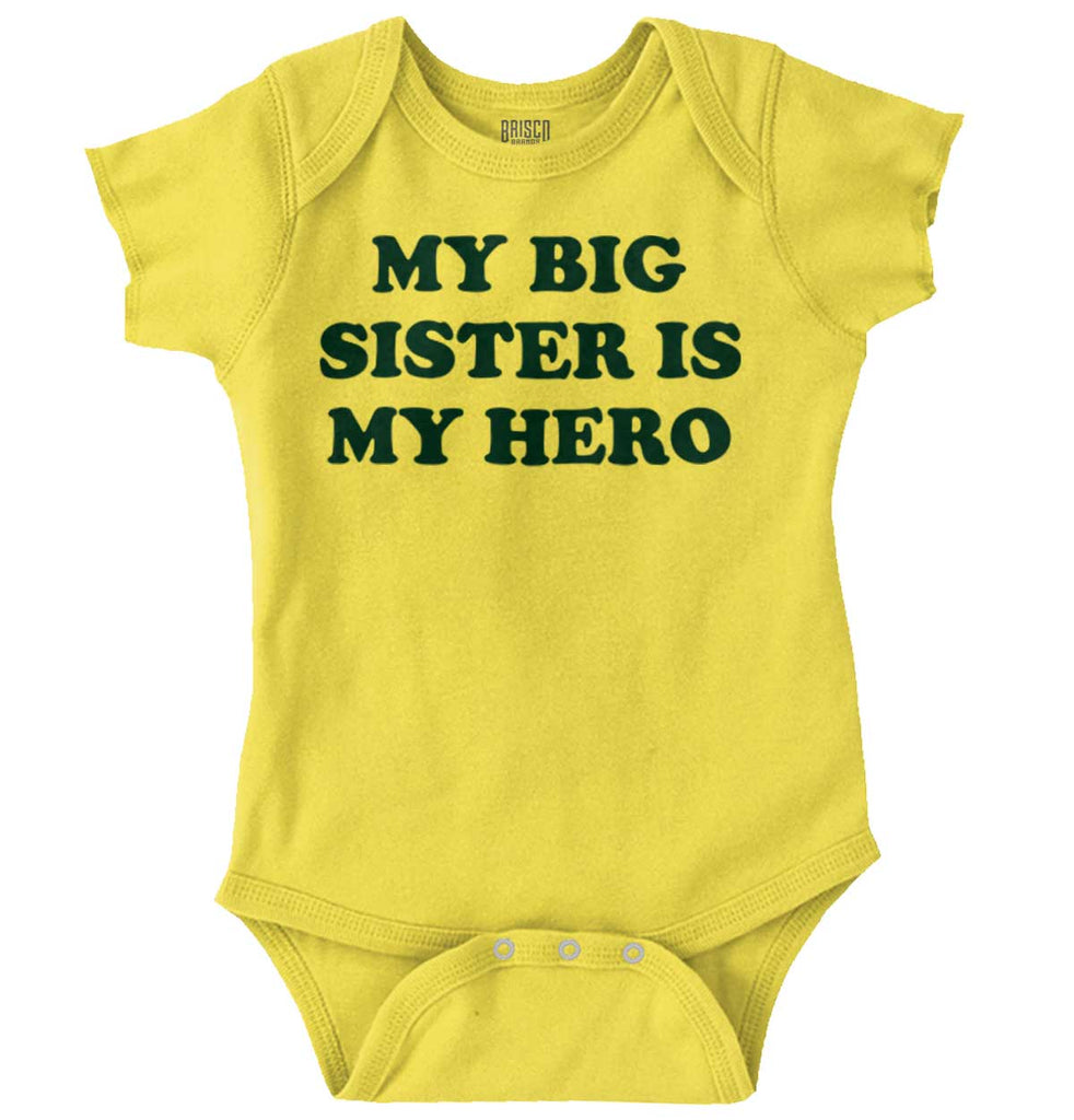My Big Sister Is My Hero Romper Bodysuit-Direct To Garment Print-Brisco Baby