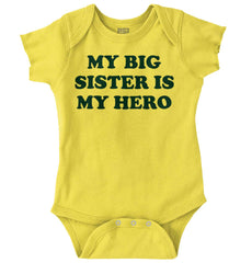 My Big Sister Is My Hero Romper Bodysuit-Direct To Garment Print-Brisco Baby