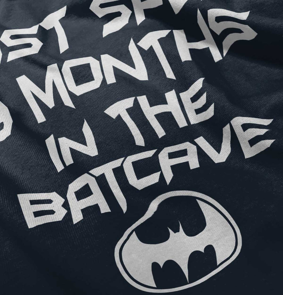 9 Months in Batcave Infant Toddler T Shirt-Direct To Garment Print-Brisco Baby