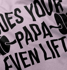 Does Your Papa Lift? Infant Baby Bib-Direct To Garment Print-Brisco Baby