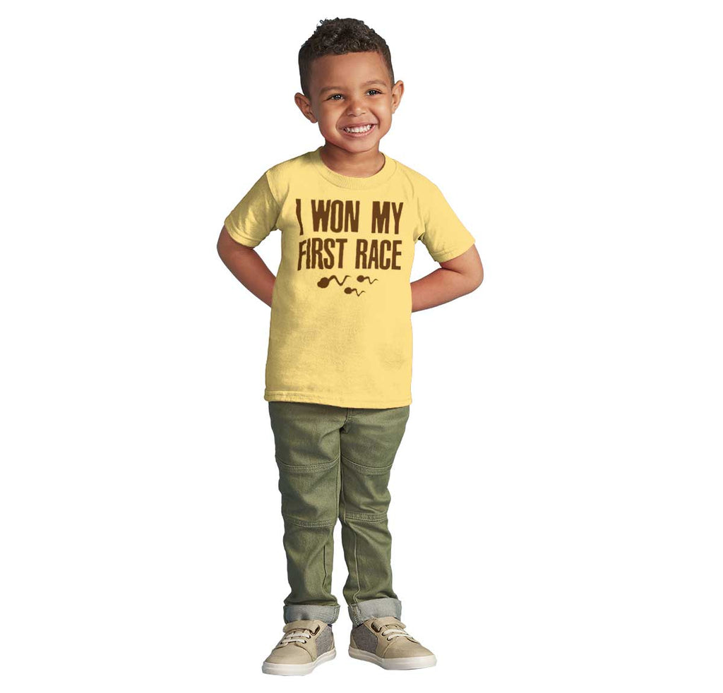 Won The Race Infant Toddler T Shirt-Direct To Garment Print-Brisco Baby
