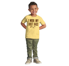 Won The Race Infant Toddler T Shirt-Direct To Garment Print-Brisco Baby