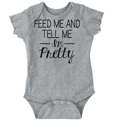 Tell Me I'm Pretty Romper Bodysuit-Direct To Garment Print-Brisco Baby