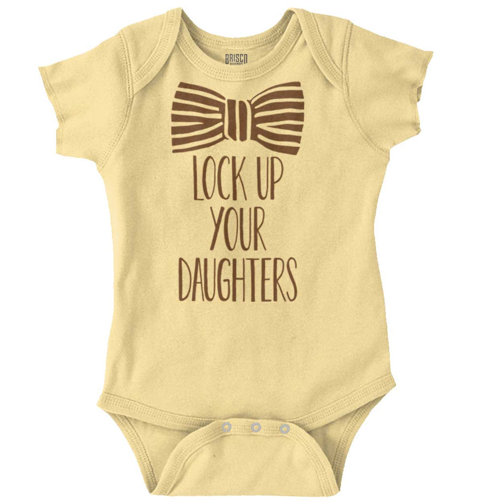 Lock Up Your Daughters Romper Bodysuit-Direct To Garment Print-Brisco Baby