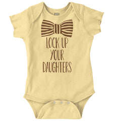 Lock Up Your Daughters Romper Bodysuit-Direct To Garment Print-Brisco Baby