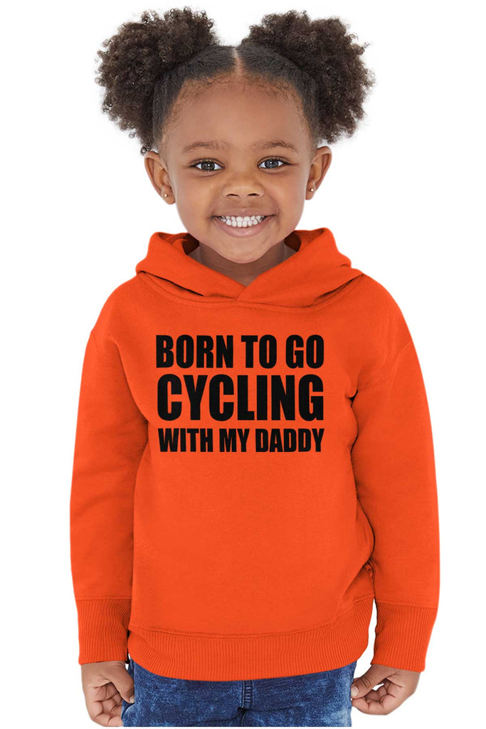 Cycling With Daddy Toddler Pullover Hoodie-Direct To Garment Print-Brisco Baby