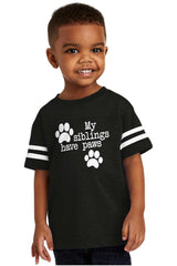 Siblings have paws Toddler Football Jersey Tee-Direct To Garment Print-Brisco Baby