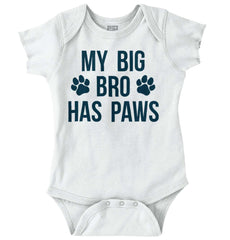 My Big Bro Has Paws Romper Bodysuit-Direct To Garment Print-Brisco Baby