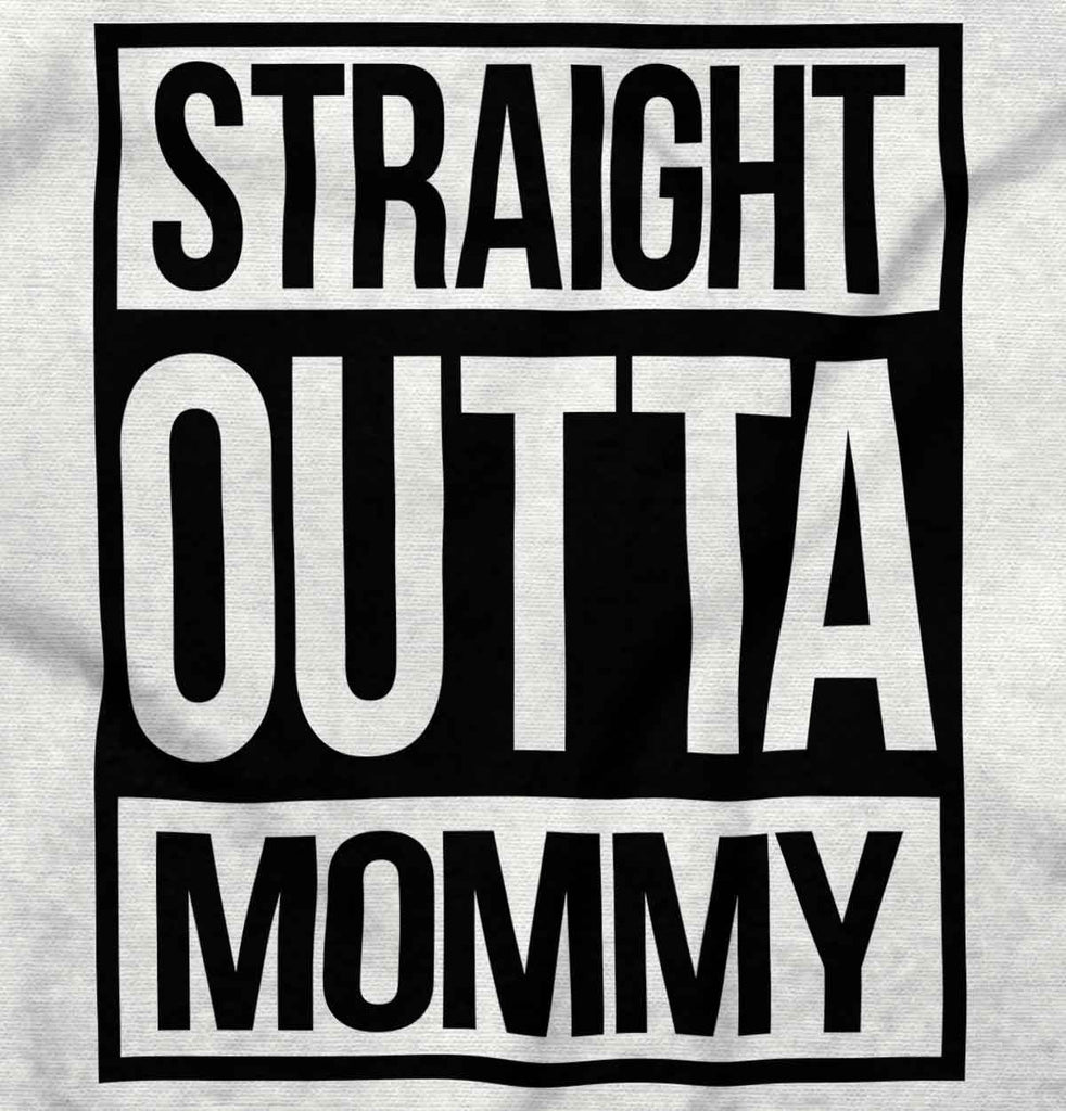 Straight Outta Mommy Toddler Ruffled Trim T-Shirt-Direct To Garment Print-Brisco Baby
