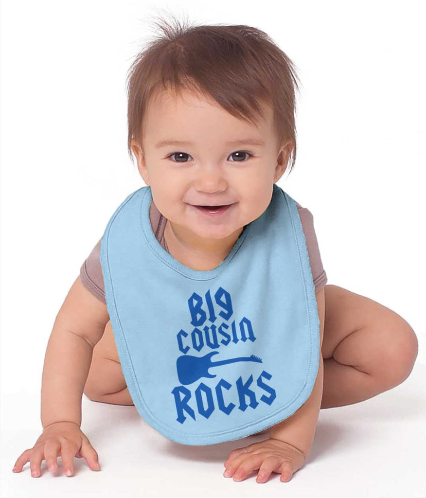 Big Cousin Rocks Infant Baby Bib-Direct To Garment Print-Brisco Baby