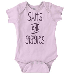 Shits and Giggles Romper Bodysuit-Direct To Garment Print-Brisco Baby