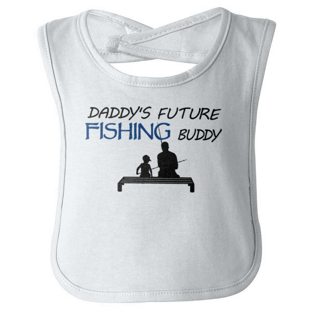 Future Fishing Buddy Infant Baby Bib-Direct To Garment Print-Brisco Baby