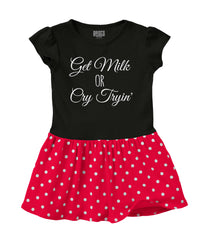 Get Milk Baby Polka Dot Skirt Dress-Direct To Garment Print-Brisco Baby
