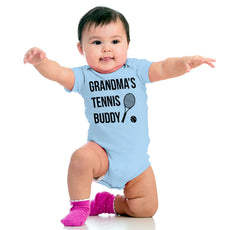 Grandma's Tennis Buddy Romper Bodysuit-Direct To Garment Print-Brisco Baby