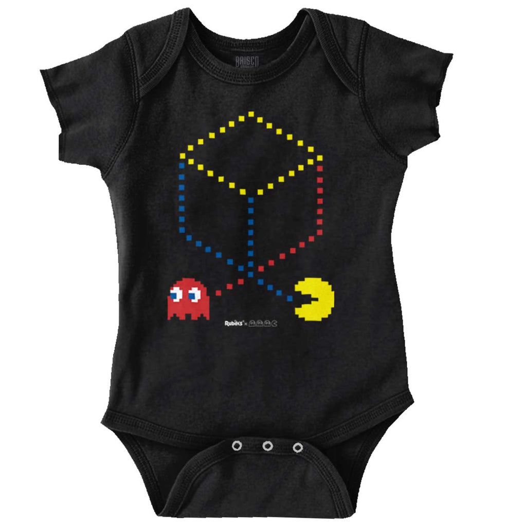 Pac-Man Cube Romper Bodysuit-Direct To Garment Print-Brisco Baby