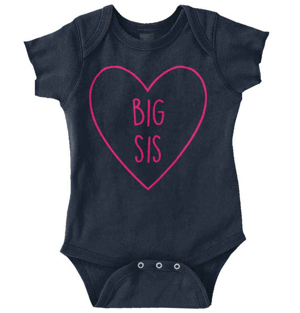 Big Sis Heart Romper Bodysuit-Direct To Garment Print-Brisco Baby