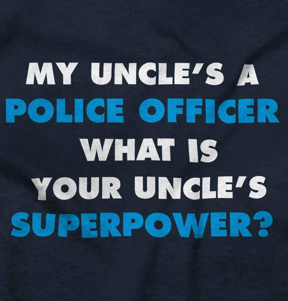 Uncle Police Officer Superpower Romper Bodysuit-Direct To Garment Print-Brisco Baby