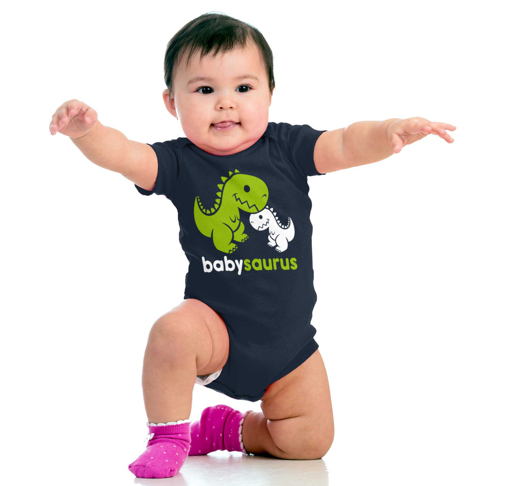 Babysaurus Rex Romper Bodysuit-Direct To Garment Print-Brisco Baby