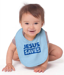 Jesus Saves Infant Baby Bib-Direct To Garment Print-Brisco Baby