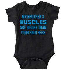 My Brother's Muscles Romper Bodysuit-Direct To Garment Print-Brisco Baby