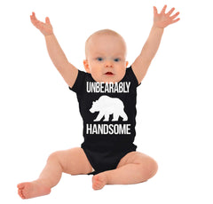 Unbearably Handsome Romper Bodysuit-Direct To Garment Print-Brisco Baby