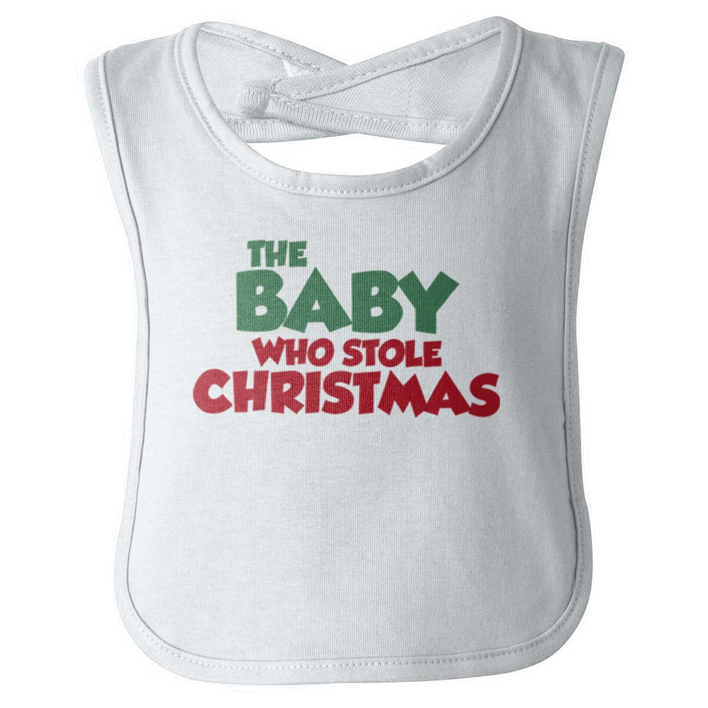 Baby Who Stole Christmas Infant Baby Bib-Direct To Garment Print-Brisco Baby