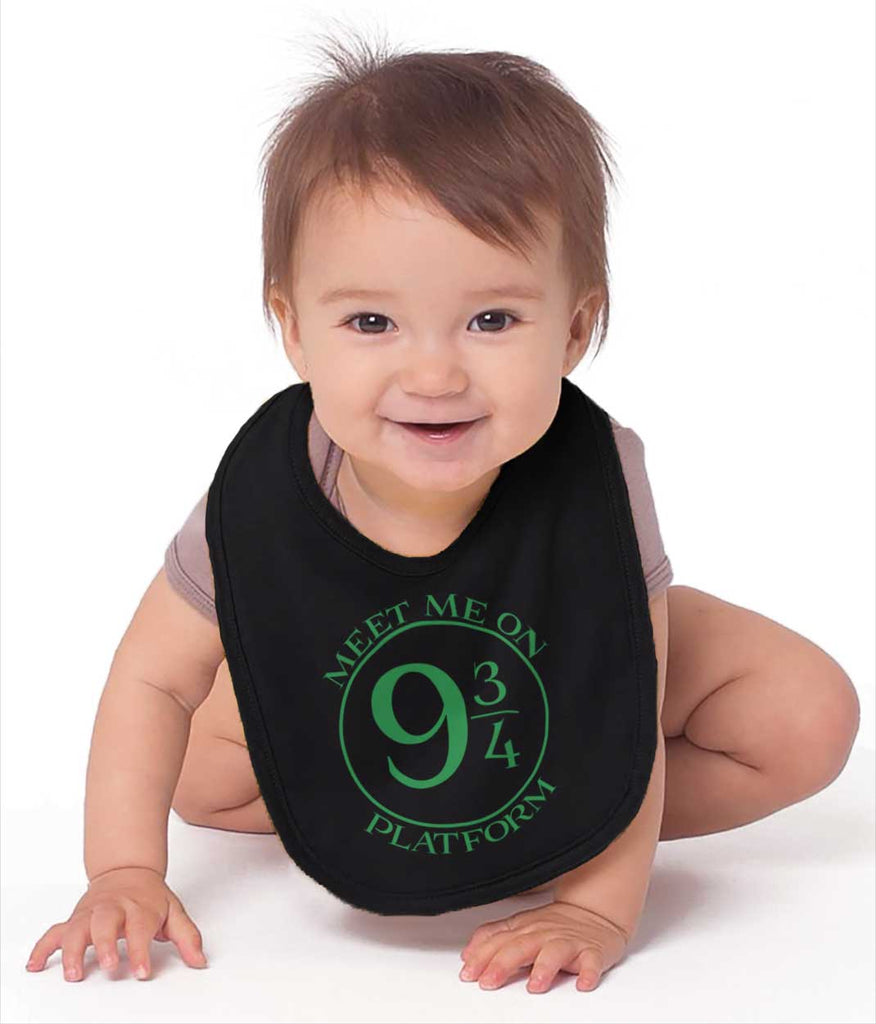 Meet Platform 9 3/4 Infant Baby Bib-Direct To Garment Print-Brisco Baby