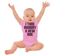 Tore Mommy A New One Romper Bodysuit-Direct To Garment Print-Brisco Baby