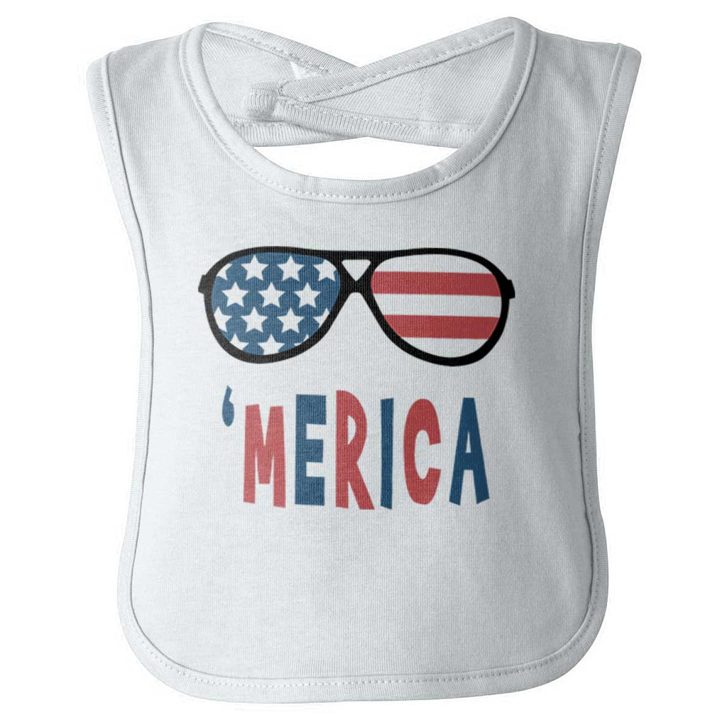 ‘merica Infant Baby Bib-Direct To Garment Print-Brisco Baby