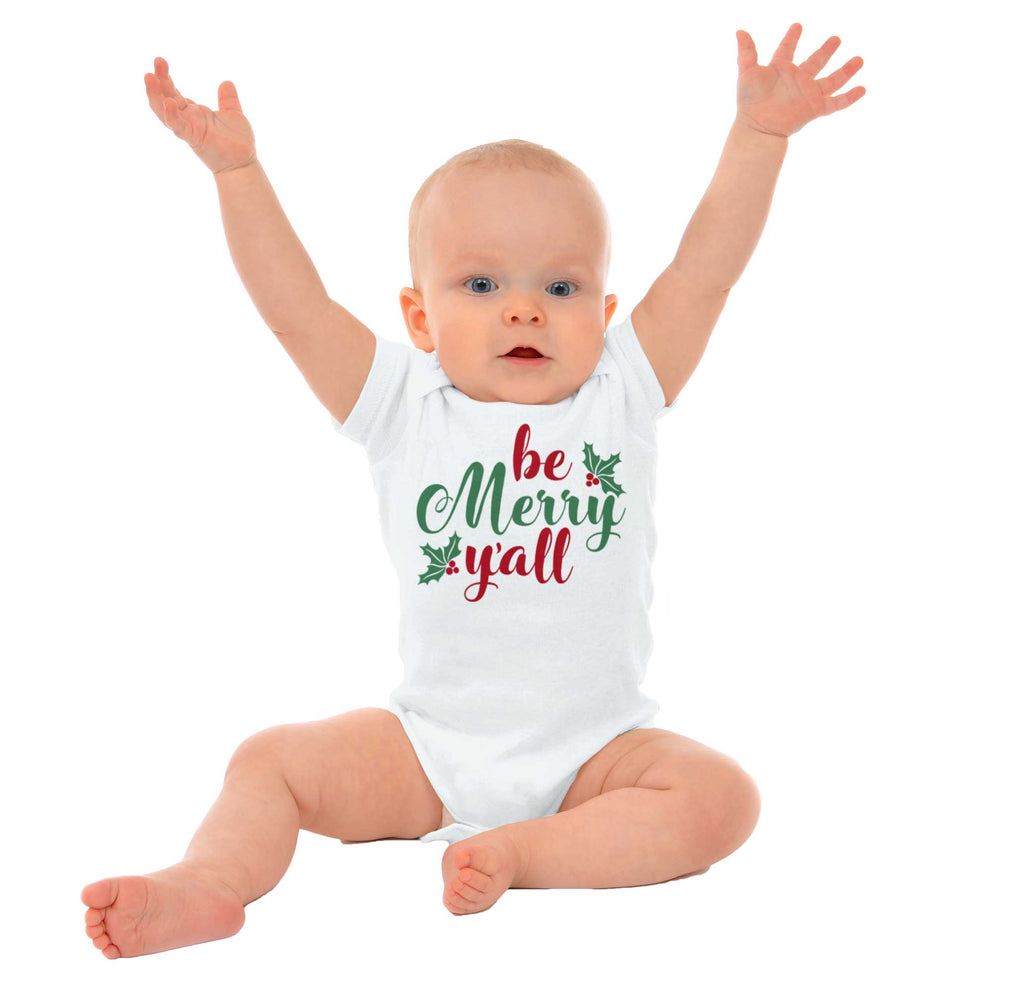 Be Merry Y'all Romper Bodysuit-Direct To Garment Print-Brisco Baby