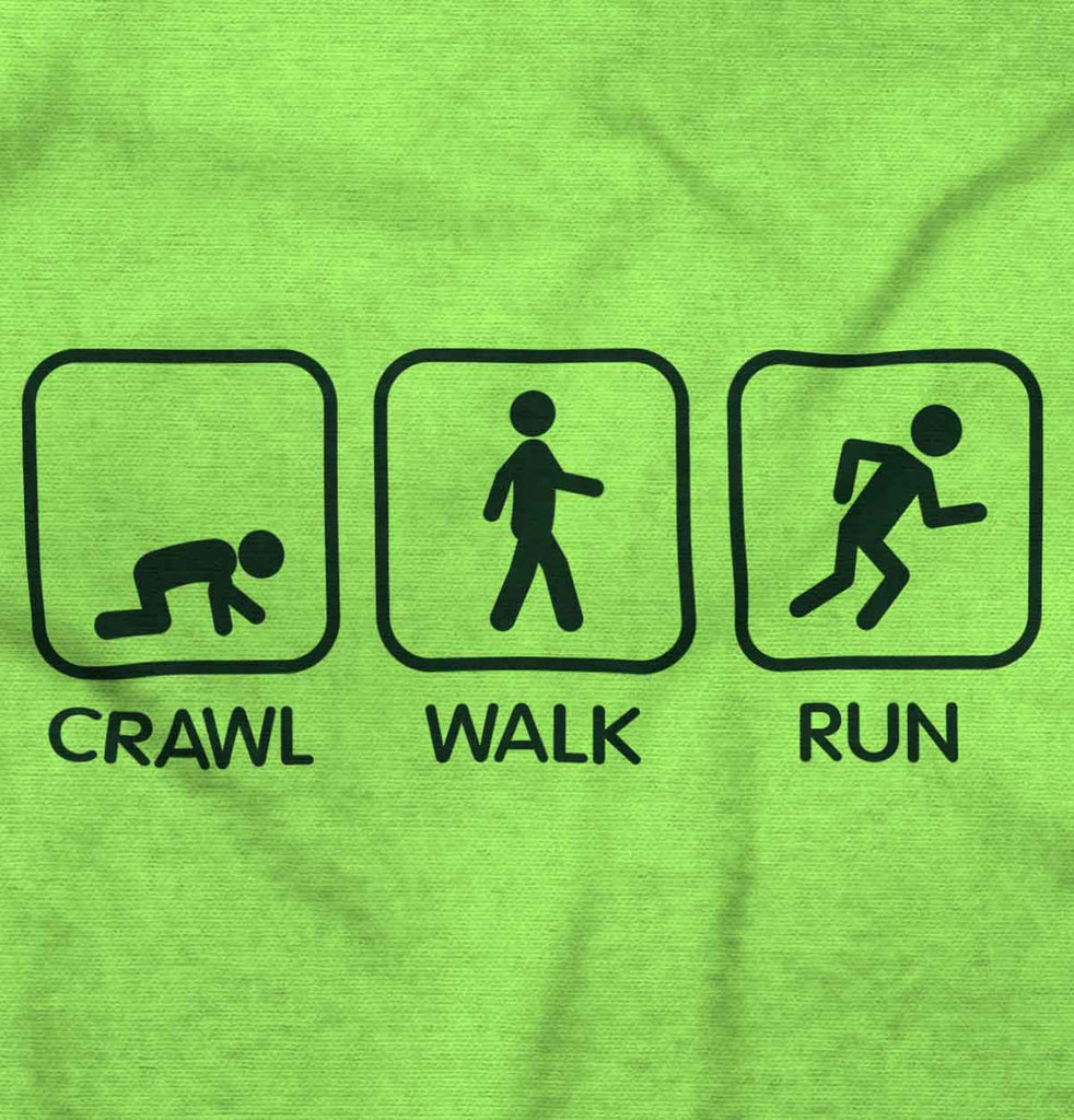 Crawl Walk Run Romper Bodysuit-Direct To Garment Print-Brisco Baby