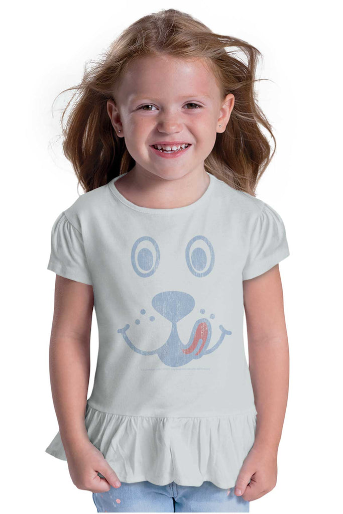 Distressed Puppie Toddler Ruffle Bottom Tee-Direct To Garment Print-Brisco Baby