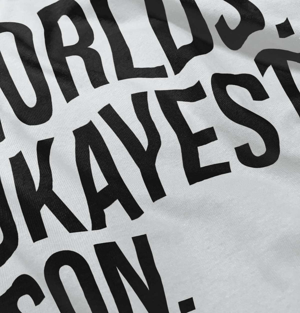 Worlds Okayest Son Romper Bodysuit-Direct To Garment Print-Brisco Baby