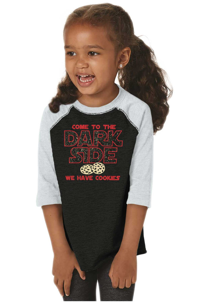 Come To The Dark Side Toddler Baseball-Direct To Garment Print-Brisco Baby