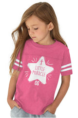 Little Miracle Toddler Football Jersey Tee-Direct To Garment Print-Brisco Baby