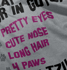 Shih Tzu Checklist Romper Bodysuit-Direct To Garment Print-Brisco Baby