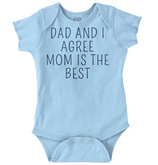Mom Is Best Romper Bodysuit-Direct To Garment Print-Brisco Baby