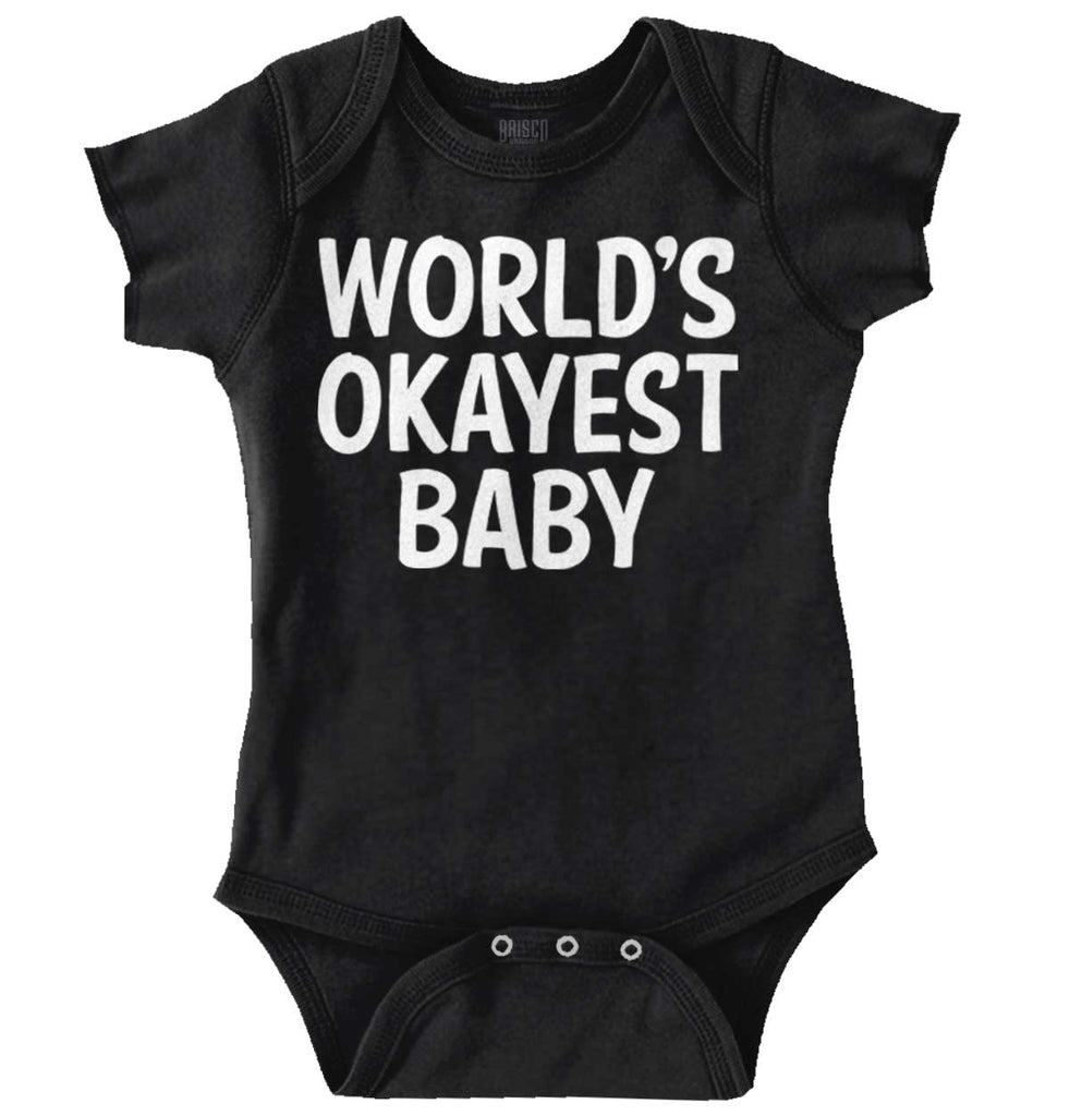 Okayest Baby Romper Bodysuit-Direct To Garment Print-Brisco Baby