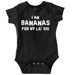 Bananas For Lil Sis Romper Bodysuit-Direct To Garment Print-Brisco Baby